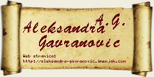 Aleksandra Gavranović vizit kartica